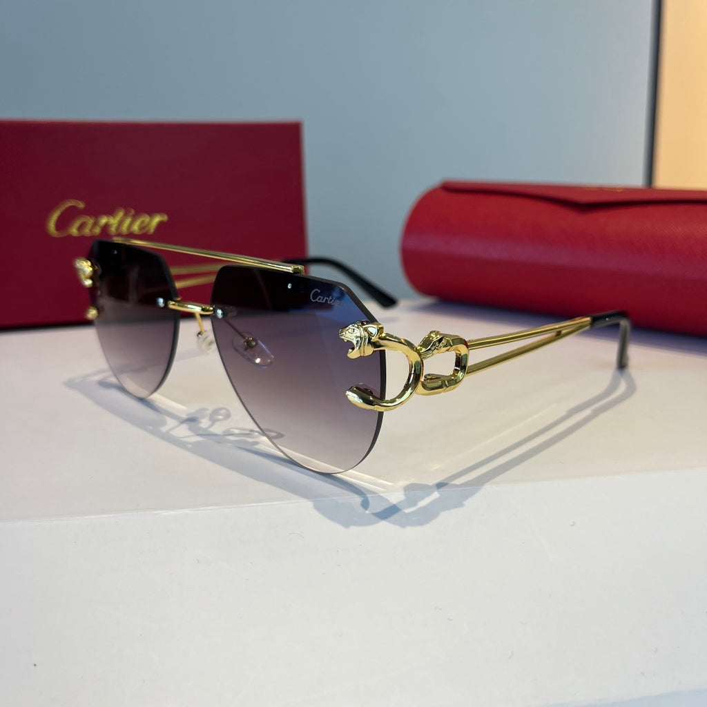 Cartier Lightweight Metal Rimless Silver Lens Sunglasses for Men & Wo - 867168 - detail image 3