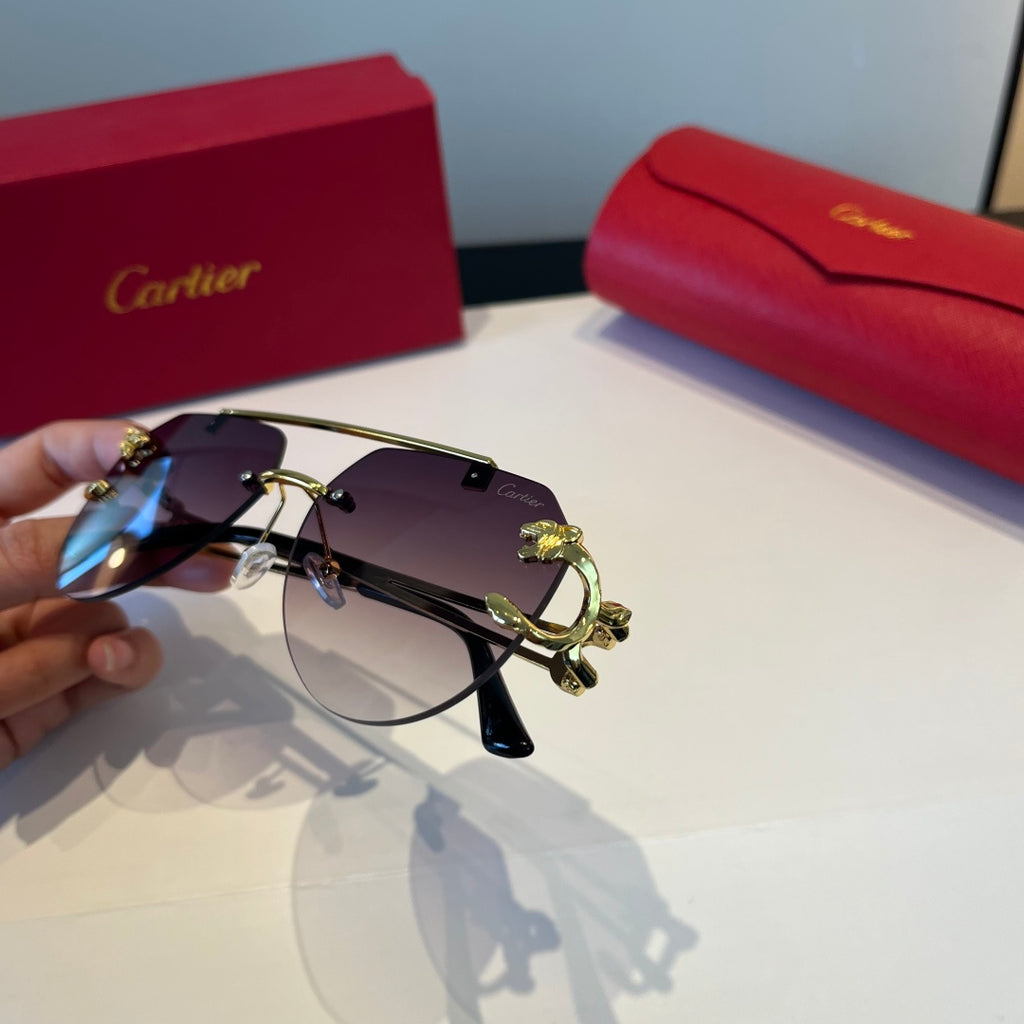 Cartier Lightweight Metal Rimless Silver Lens Sunglasses for Men & Wo - 867168 - detail image 6