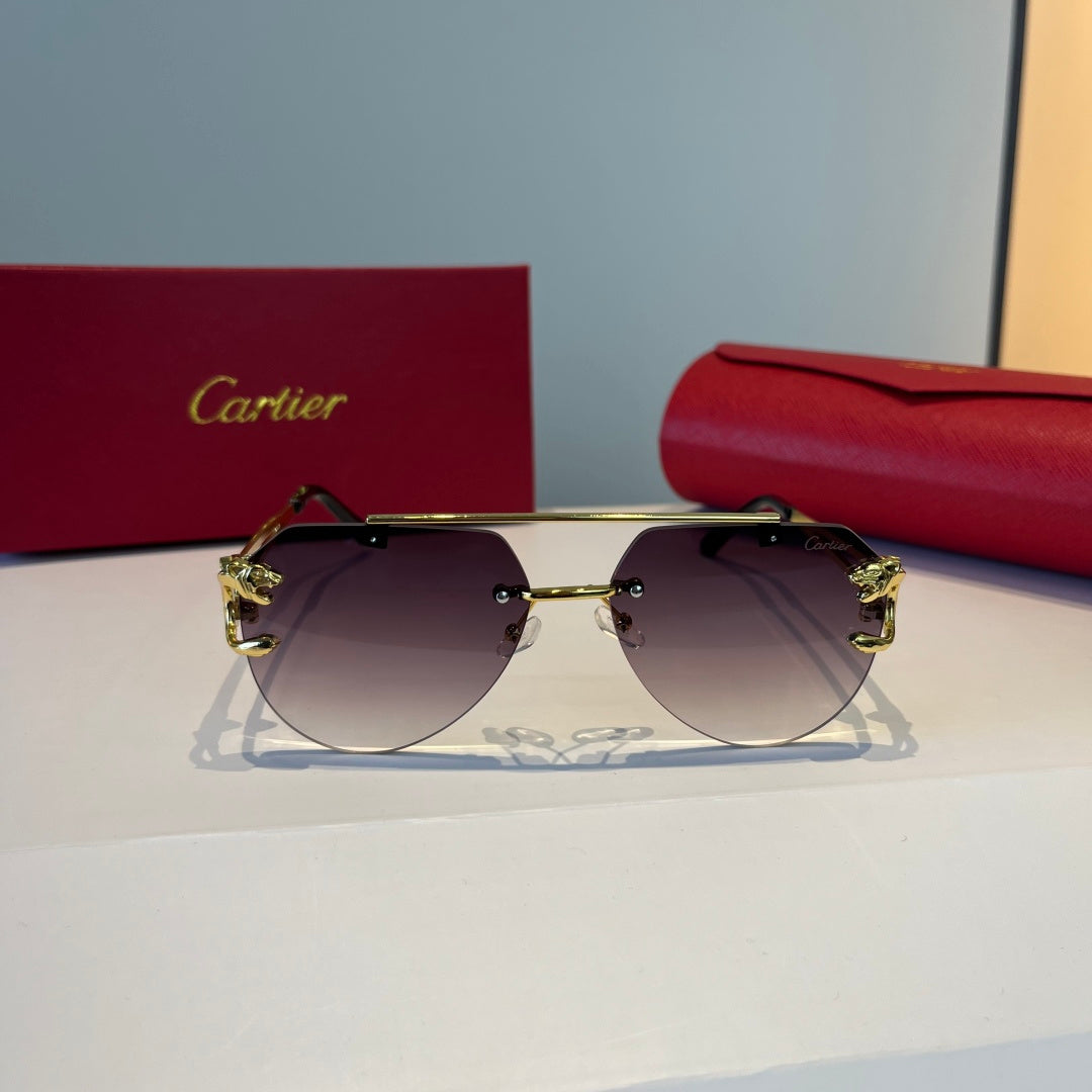 Cartier Lightweight Metal Rimless Silver Lens Sunglasses for Men & Wo - 867168 - detail image 2