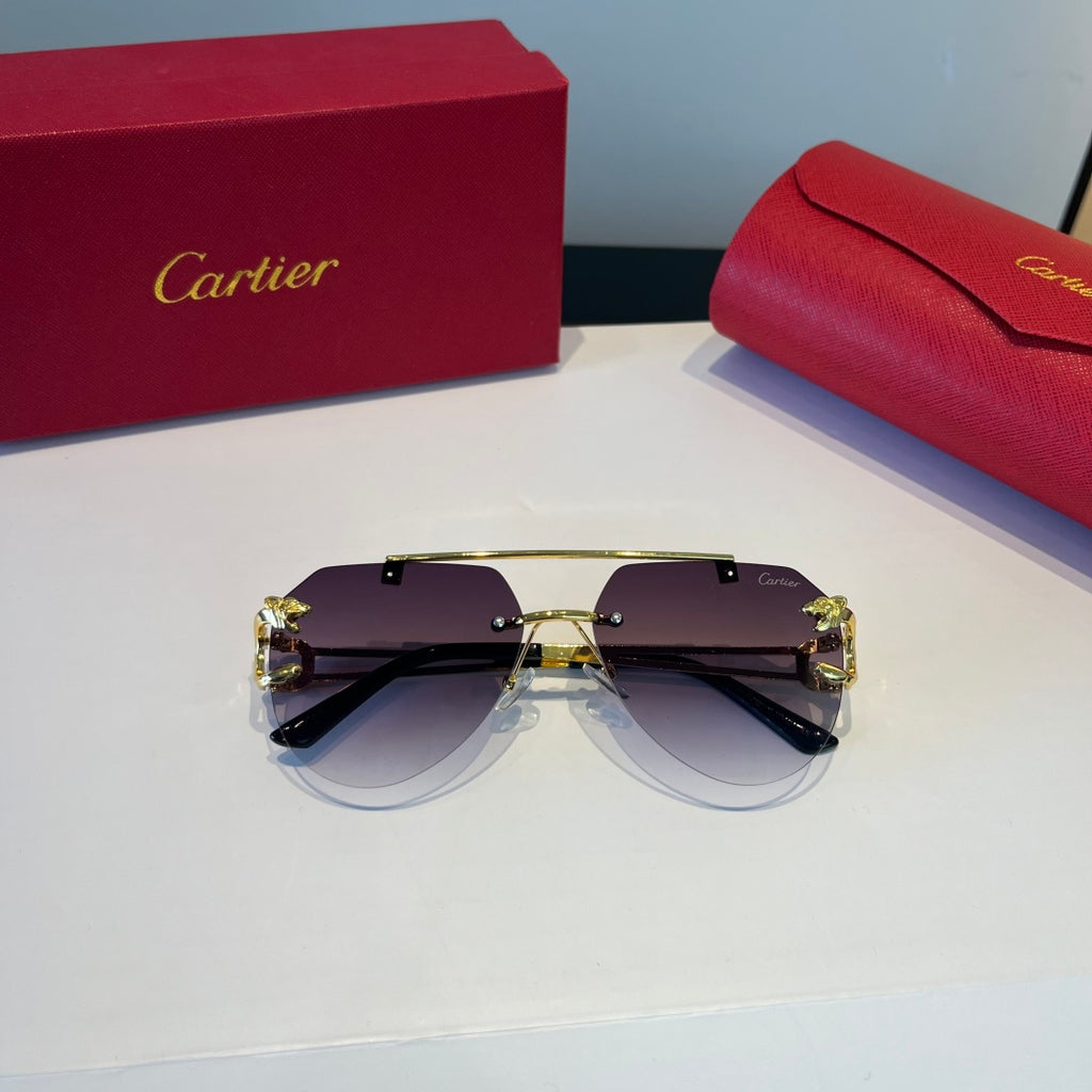 Cartier Lightweight Metal Rimless Silver Lens Sunglasses for Men & Wo - 867168 - detail image 7
