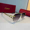 Cartier Lightweight Metal Rimless Silver Lens Sunglasses for Men & Wo - 867168