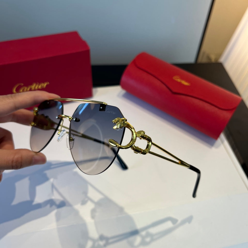 Cartier Lightweight Metal Rimless Red Lens Sunglasses for Men & Women - 867169 - detail image 4