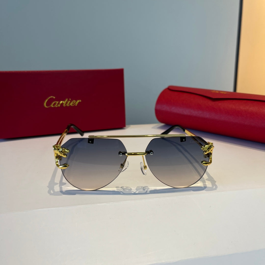 Cartier Lightweight Metal Rimless Red Lens Sunglasses for Men & Women - 867169 - detail image 2
