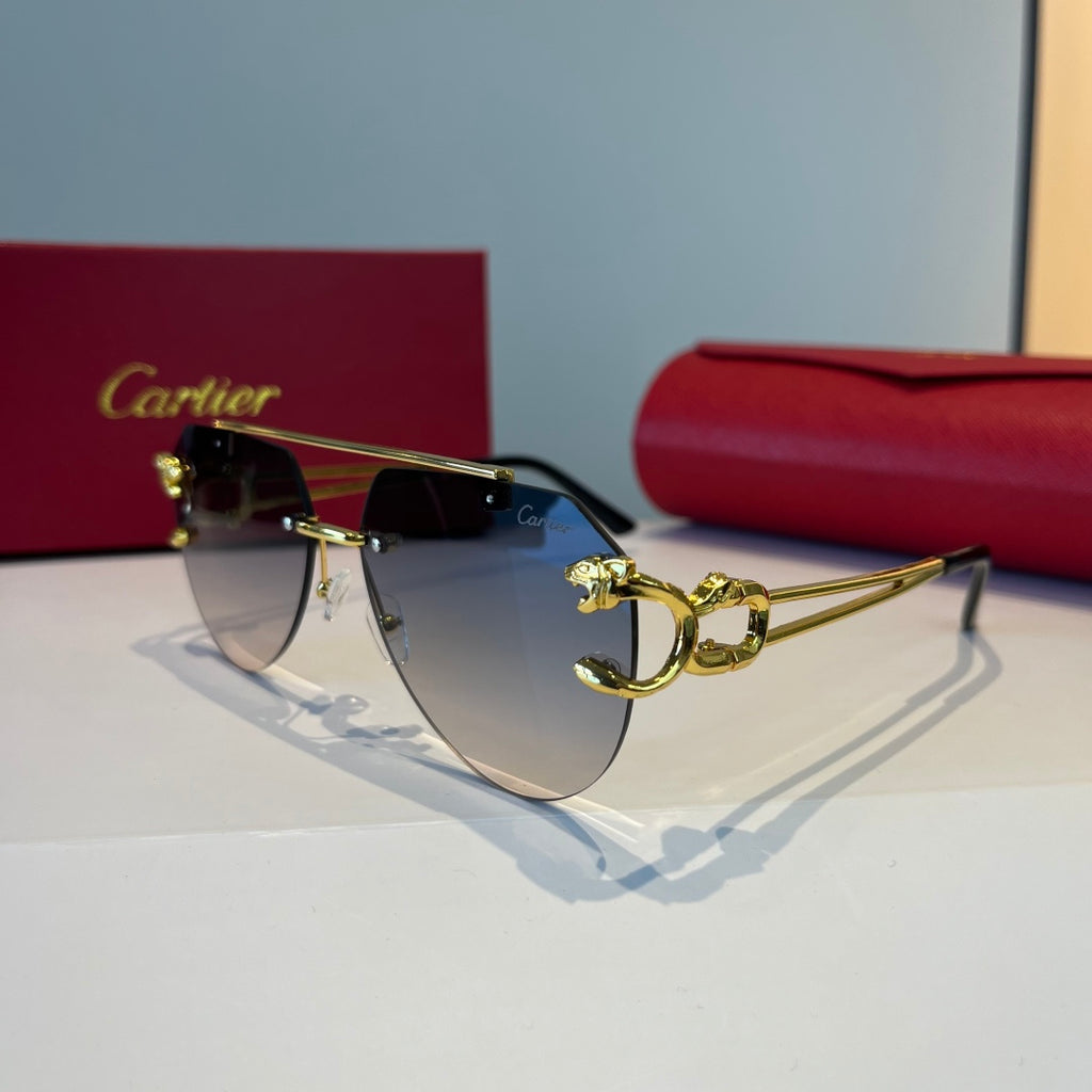 Cartier Lightweight Metal Rimless Red Lens Sunglasses for Men & Women - 867169 - detail image 3