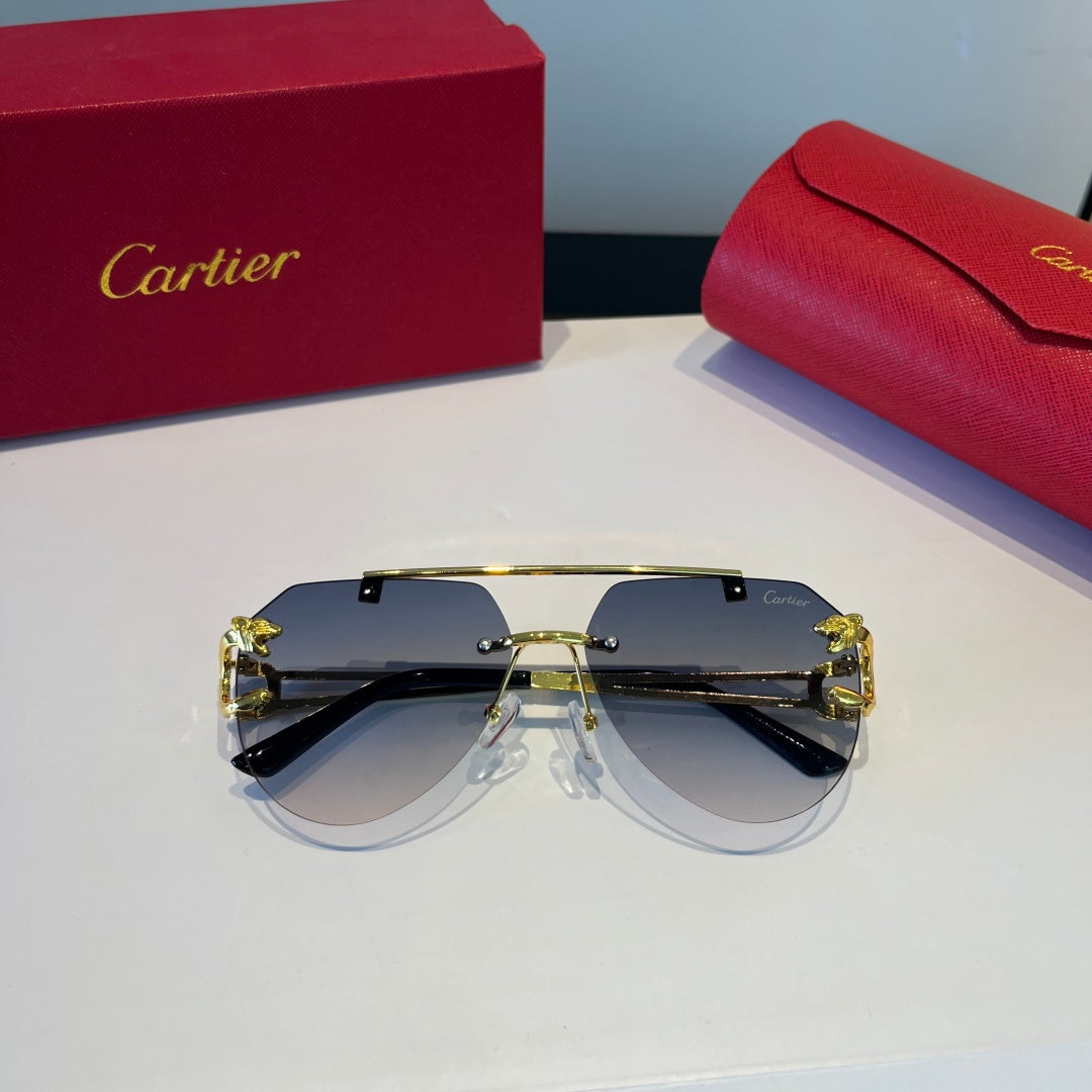 Cartier Lightweight Metal Rimless Red Lens Sunglasses for Men & Women - 867169 - detail image 7