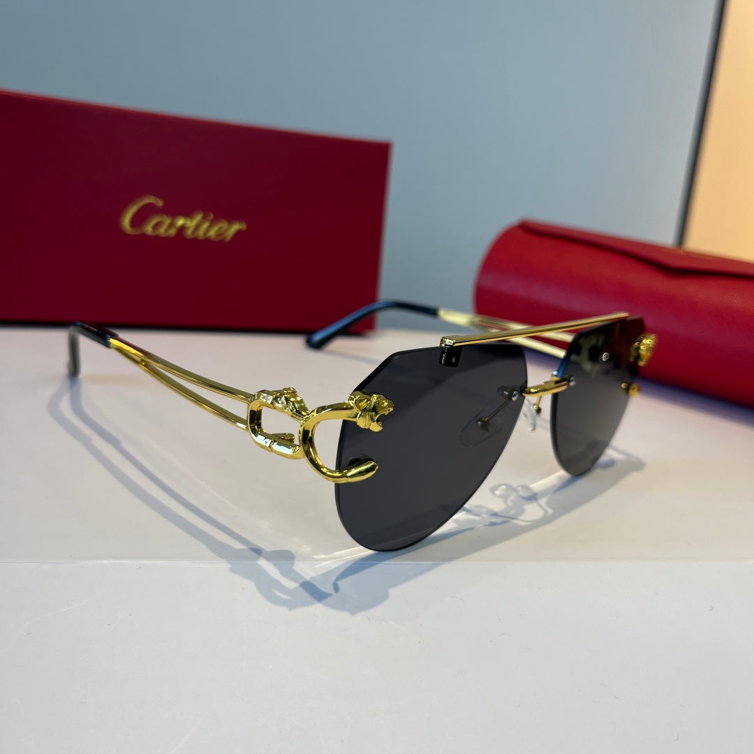 Cartier Lightweight Metal Rimless Silver Lens Sunglasses for Men & Wo - 867170