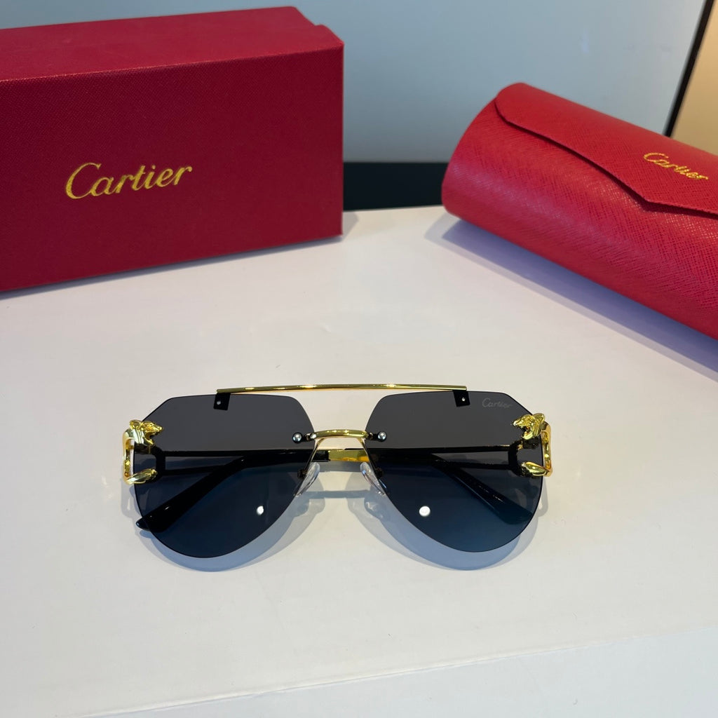 Cartier Lightweight Metal Rimless Silver Lens Sunglasses for Men & Wo - 867170 - detail image 7