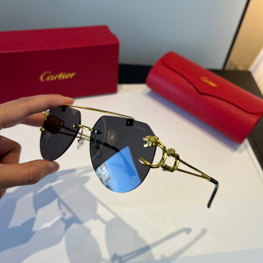 Cartier Lightweight Metal Rimless Silver Lens Sunglasses for Men & Wo - 867170 - detail image 4