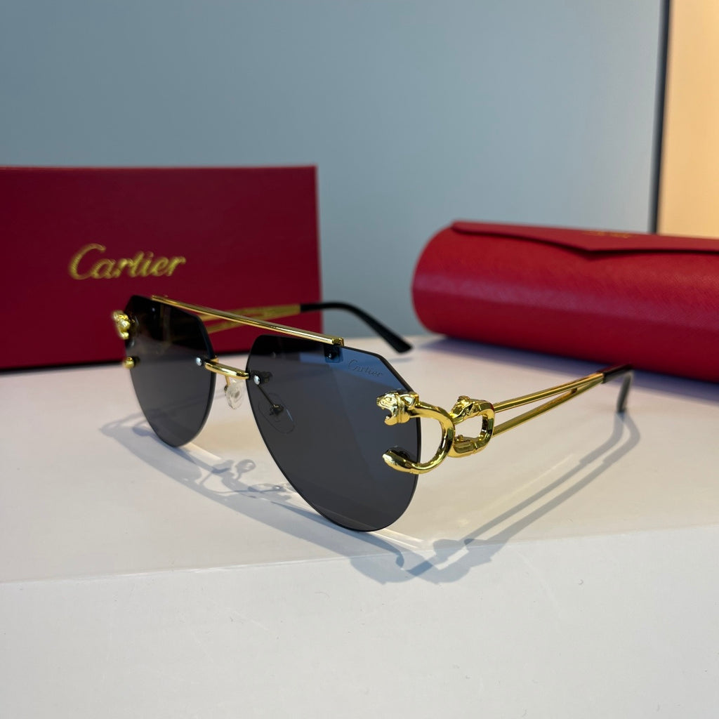 Cartier Lightweight Metal Rimless Silver Lens Sunglasses for Men & Wo - 867170 - detail image 3