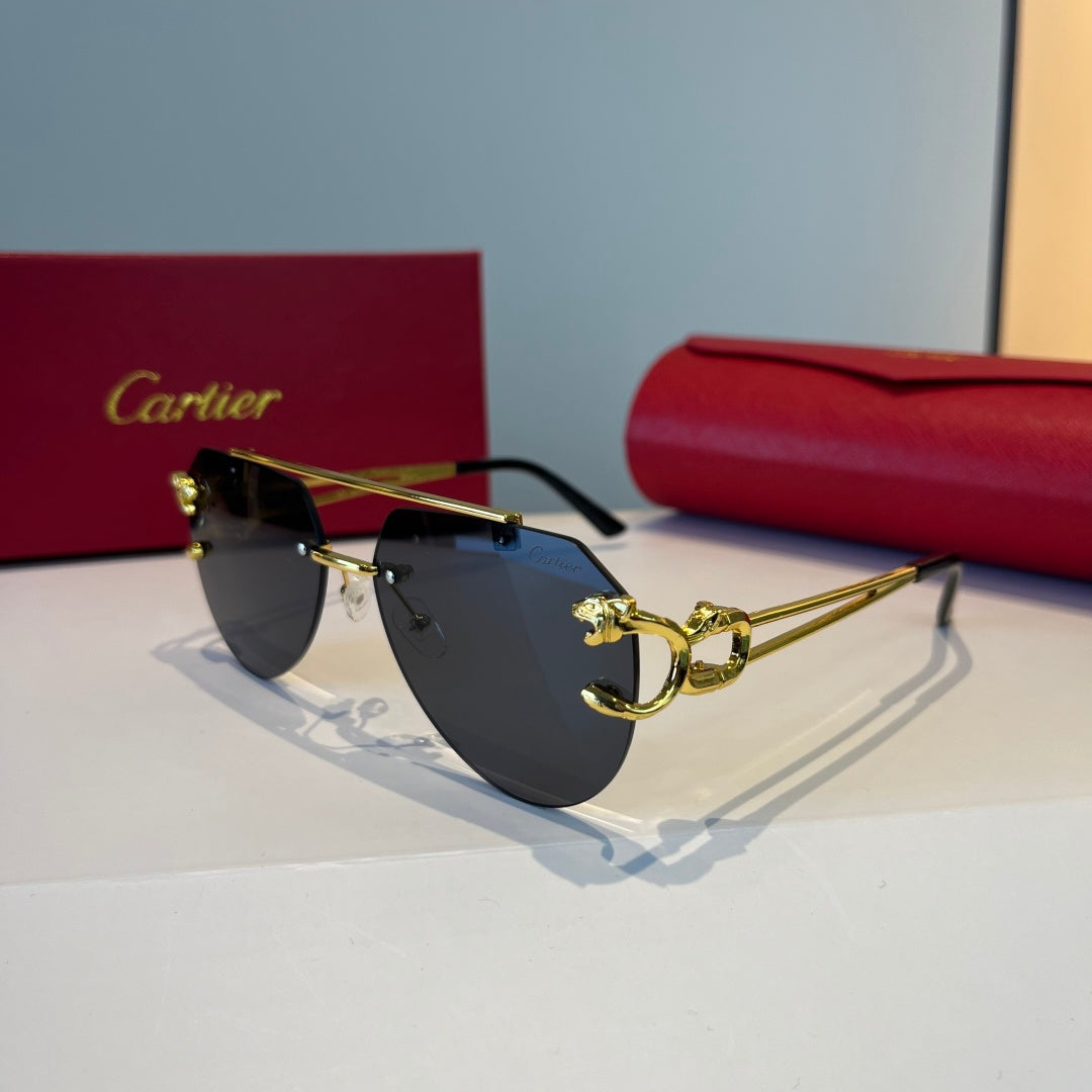 Cartier Lightweight Metal Rimless Silver Lens Sunglasses for Men & Wo - 867170 - detail image 3