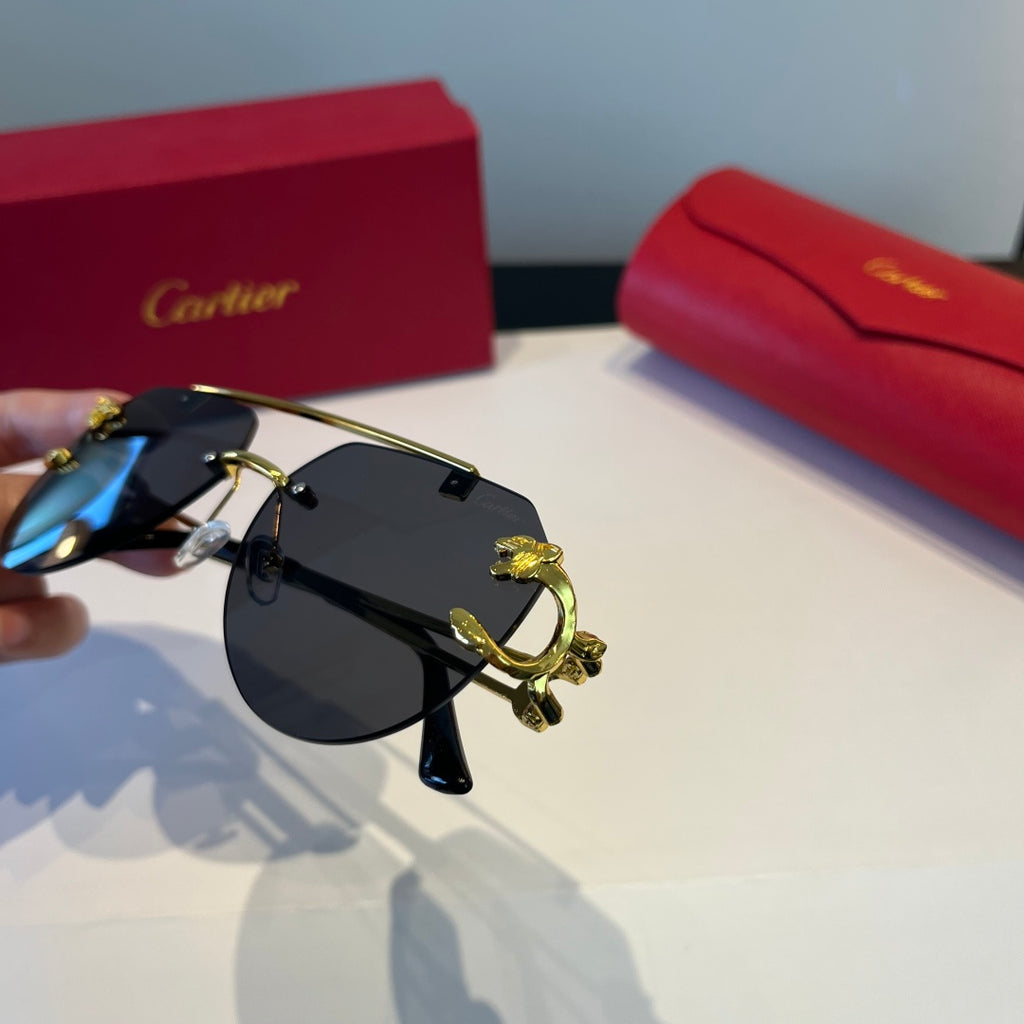 Cartier Lightweight Metal Rimless Silver Lens Sunglasses for Men & Wo - 867170 - detail image 6