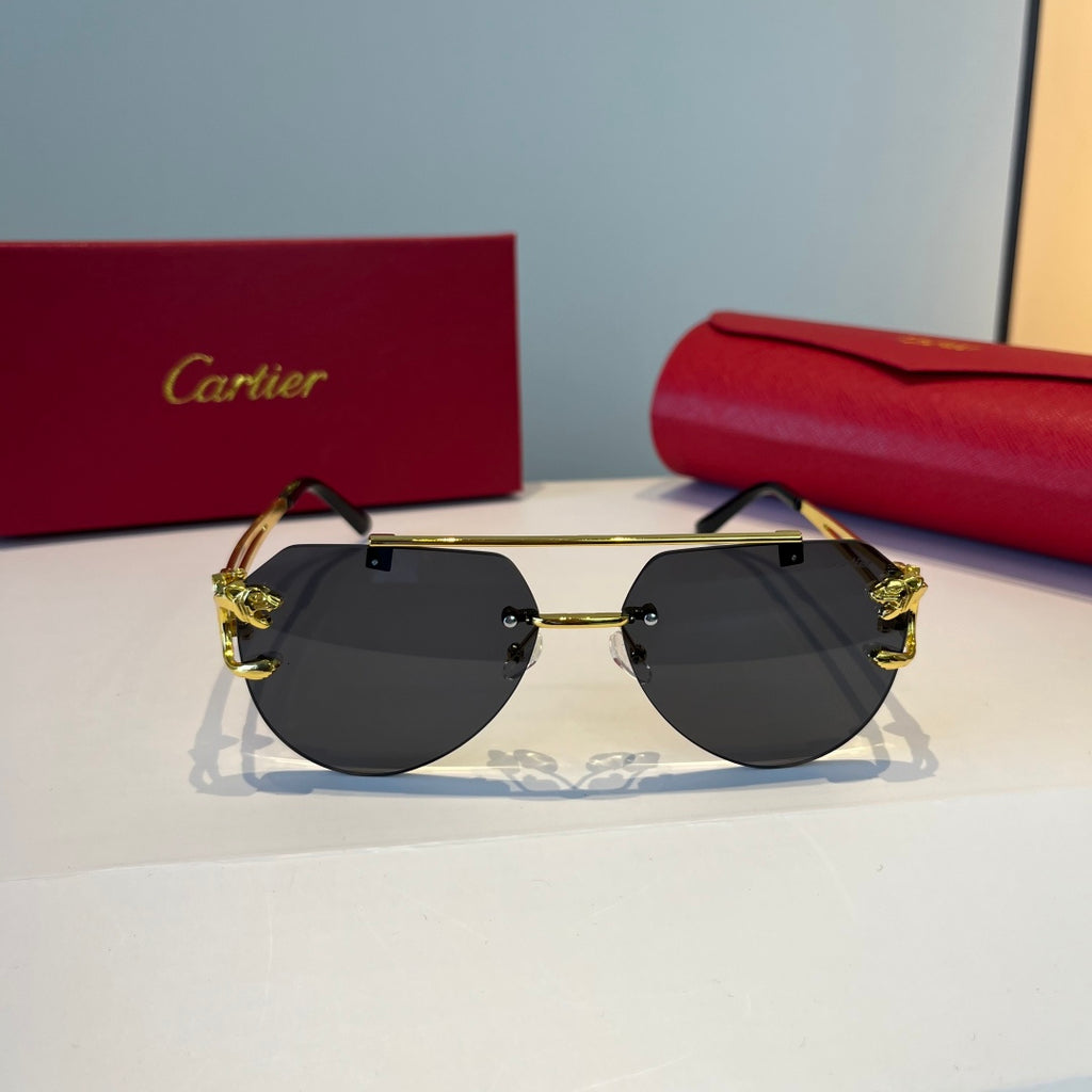 Cartier Lightweight Metal Rimless Silver Lens Sunglasses for Men & Wo - 867170 - detail image 2