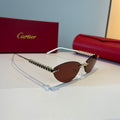 Cartier Lightweight Metal Rimless Red Lens Sunglasses for Men & Women - 998263