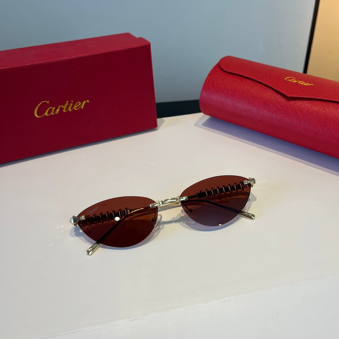 Cartier Lightweight Metal Rimless Red Lens Sunglasses for Men & Women - 867184 - detail image 6