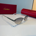 Cartier Lightweight Metal Rimless Silver Lens Sunglasses for Men & Wo - 998264