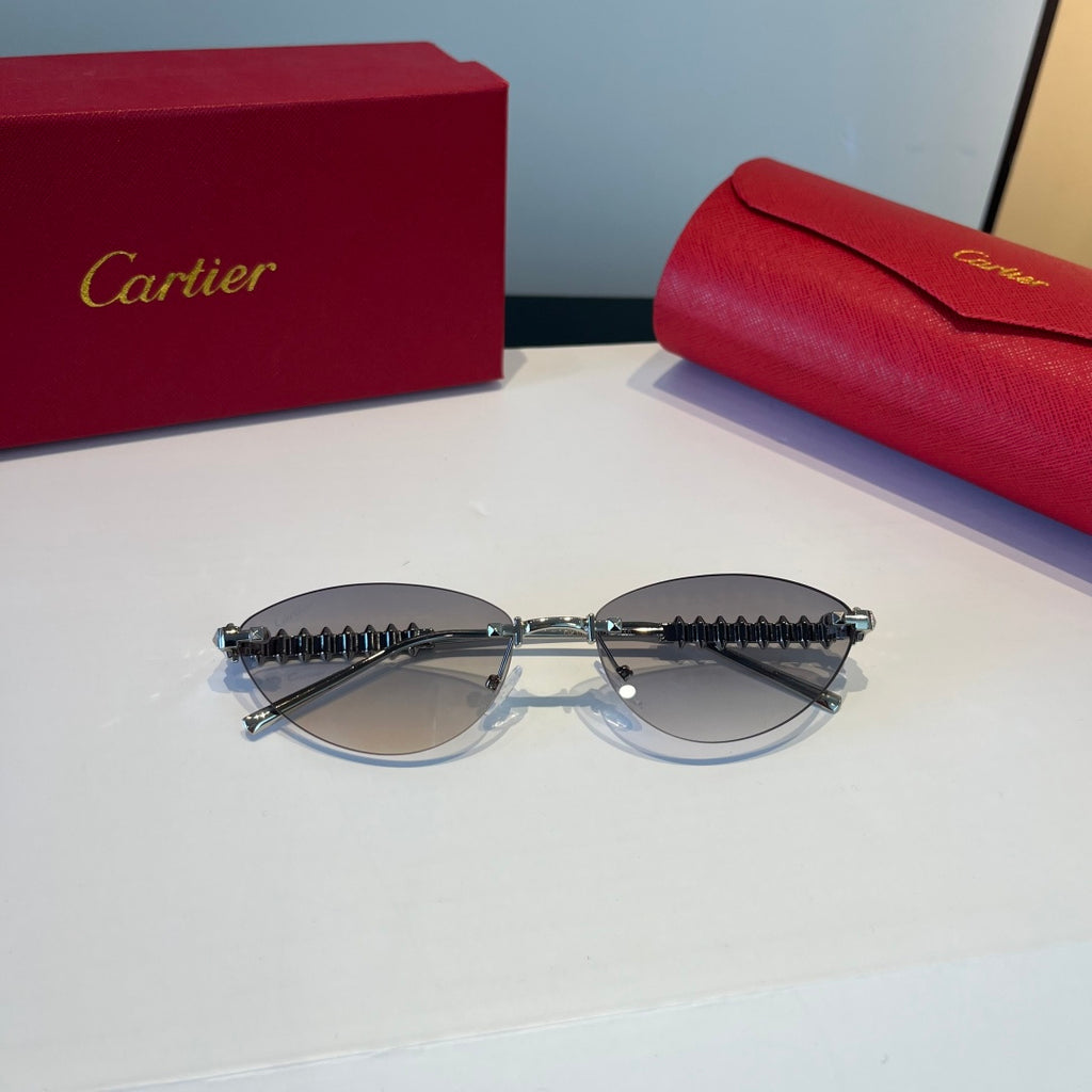 Cartier Lightweight Metal Rimless Silver Lens Sunglasses for Men & Wo - 867185 - detail image 4