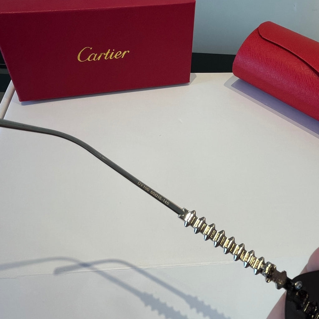 Cartier Lightweight Metal Rimless Silver Lens Sunglasses for Men & Wo - 998265 - detail image 7