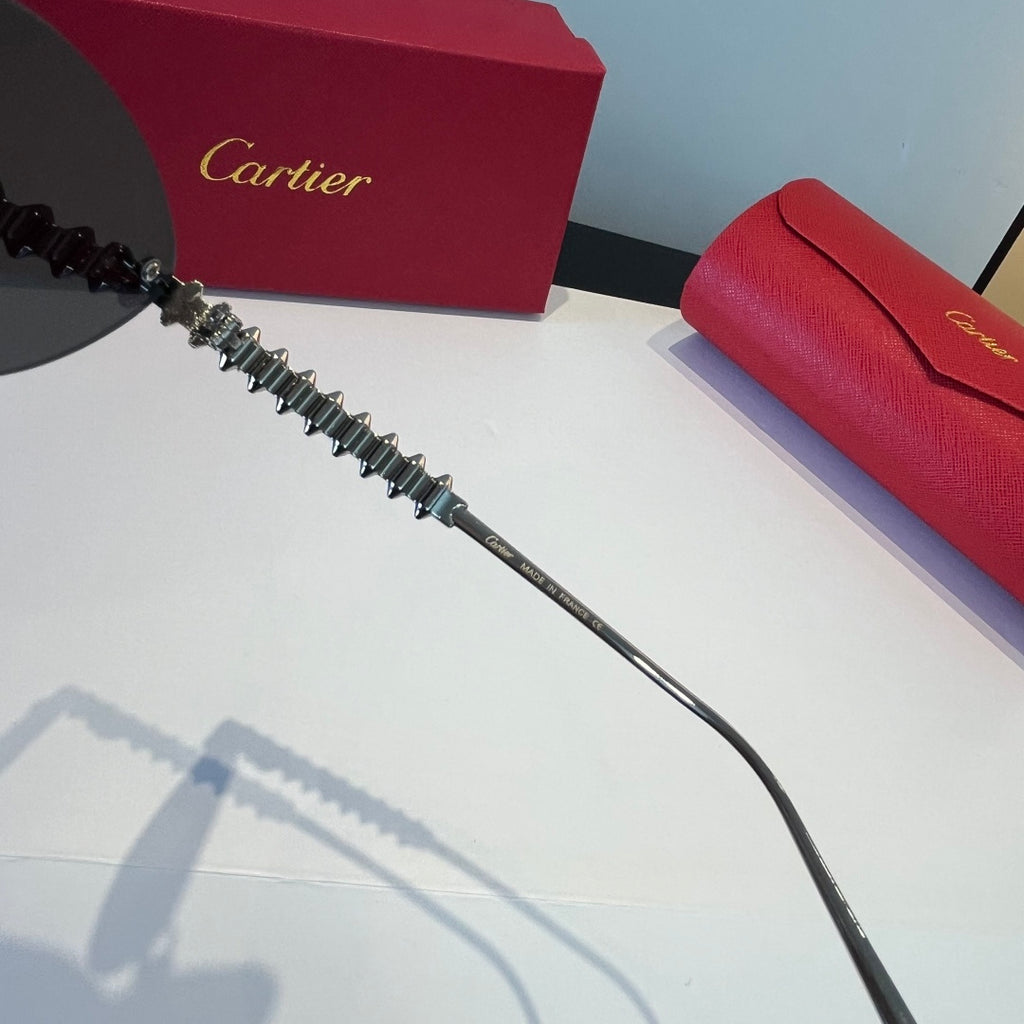 Cartier Lightweight Metal Rimless Silver Lens Sunglasses for Men & Wo - 867186 - detail image 6