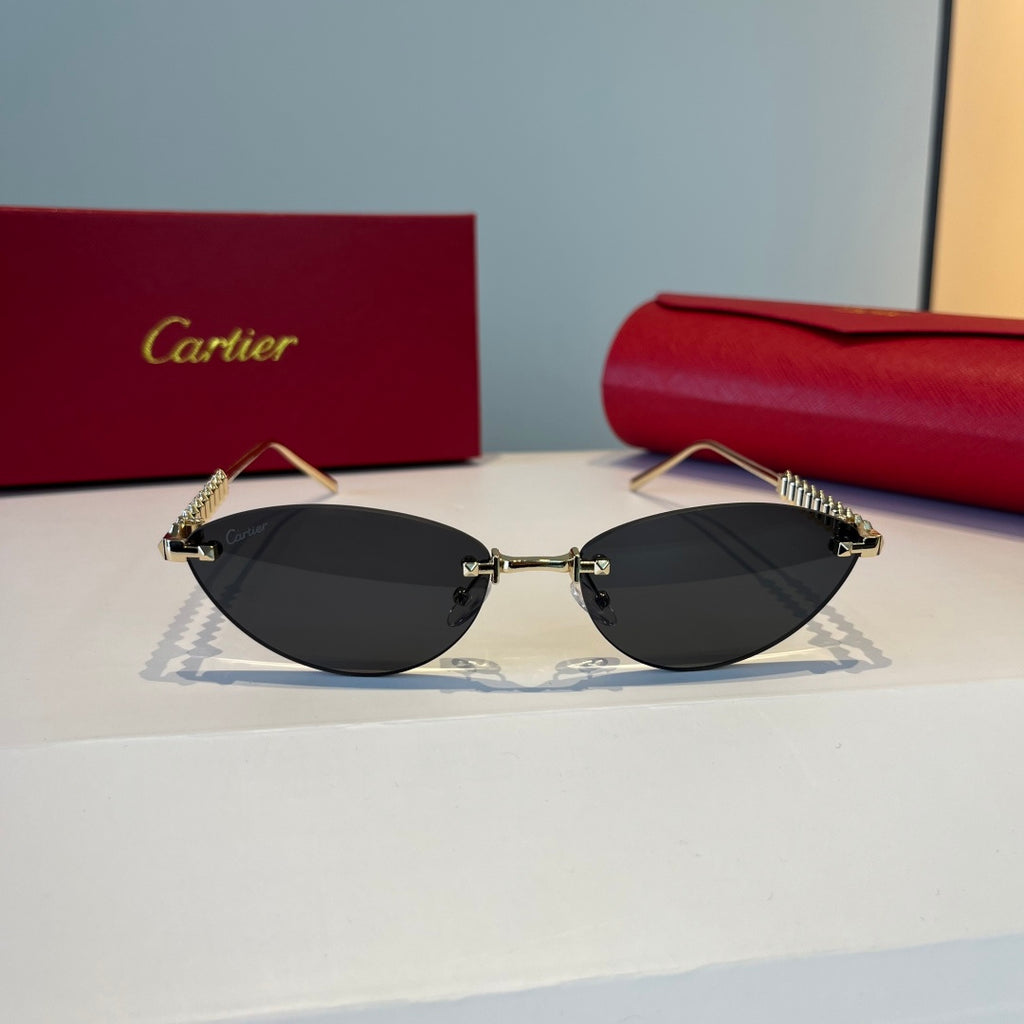 Cartier Lightweight Metal Rimless Silver Lens Sunglasses for Men & Wo - 867187 - detail image 2