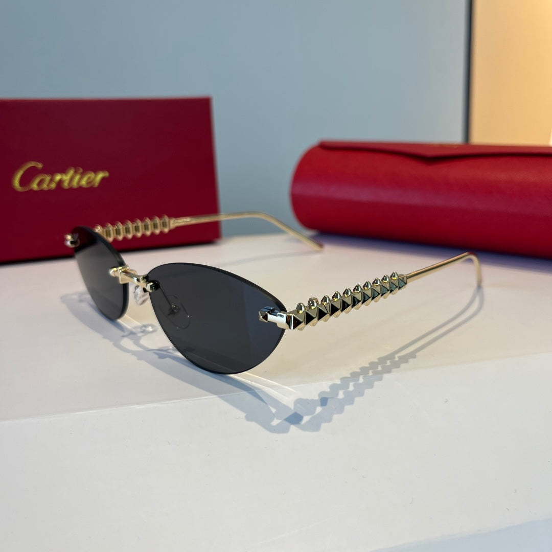 Cartier Lightweight Metal Rimless Silver Lens Sunglasses for Men & Wo - 867187 - detail image 3