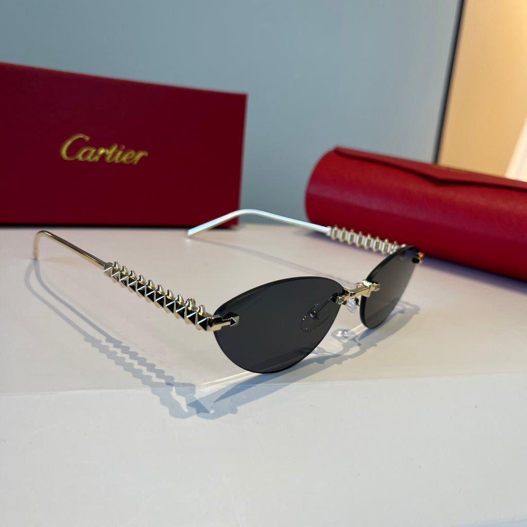 Cartier Lightweight Metal Rimless Silver Lens Sunglasses for Men & Wo - 867187