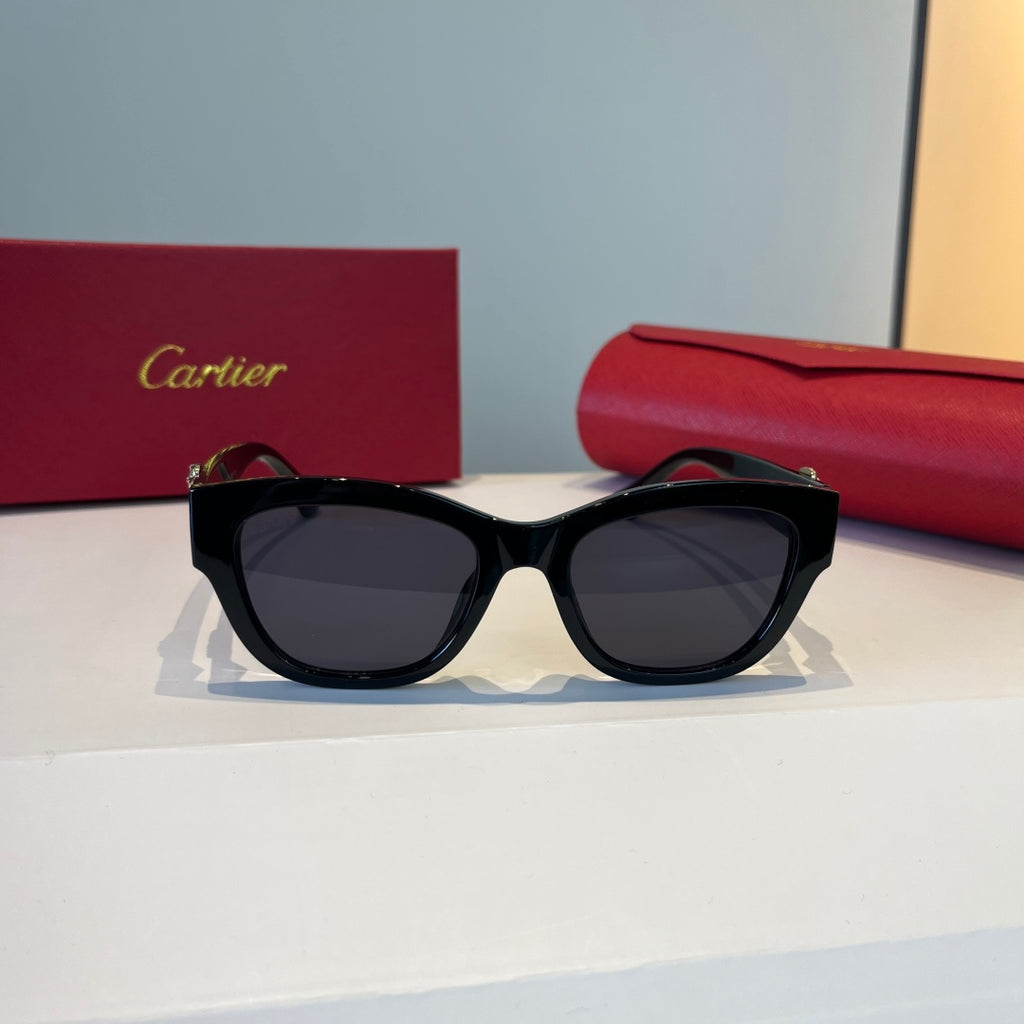Cartier Lightweight Metal Rimless Black Lens Sunglasses for Men & Wom - 867167 - detail image 2