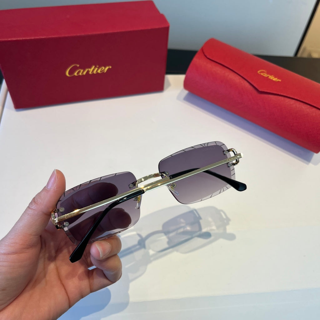Cartier Lightweight Metal Rimless Silver Lens Sunglasses for Men & Wo - 867174 - detail image 6