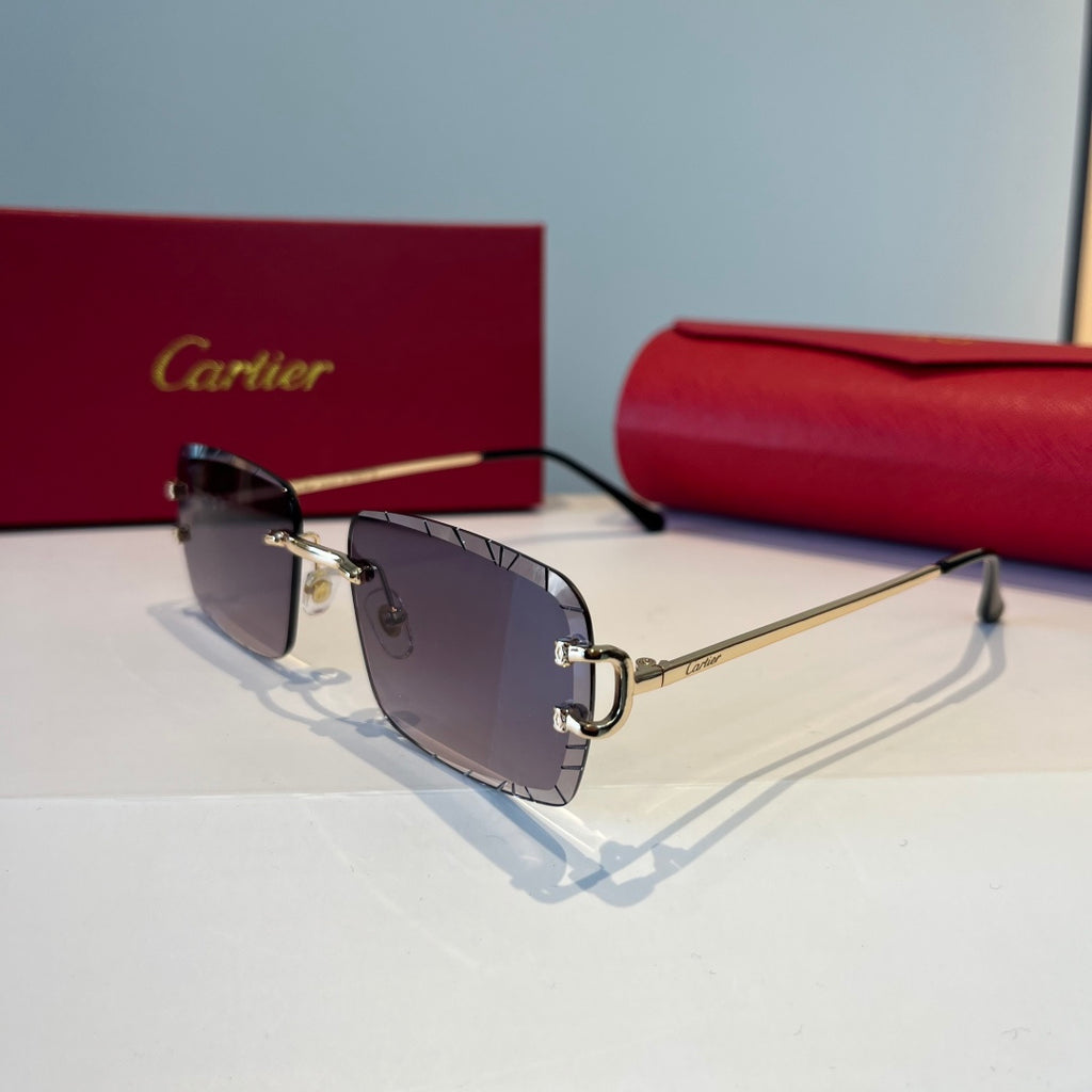Cartier Lightweight Metal Rimless Silver Lens Sunglasses for Men & Wo - 398988 - detail image 3