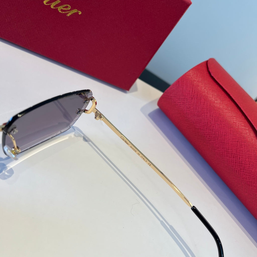 Cartier Lightweight Metal Rimless Silver Lens Sunglasses for Men & Wo - 867174 - detail image 4