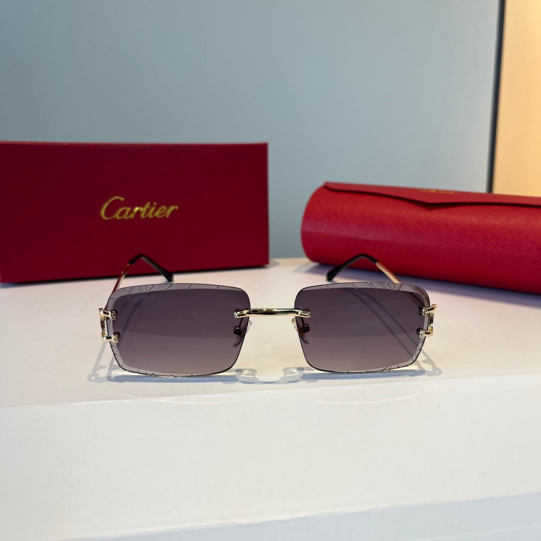 Cartier Lightweight Metal Rimless Silver Lens Sunglasses for Men & Wo - 867174 - detail image 2