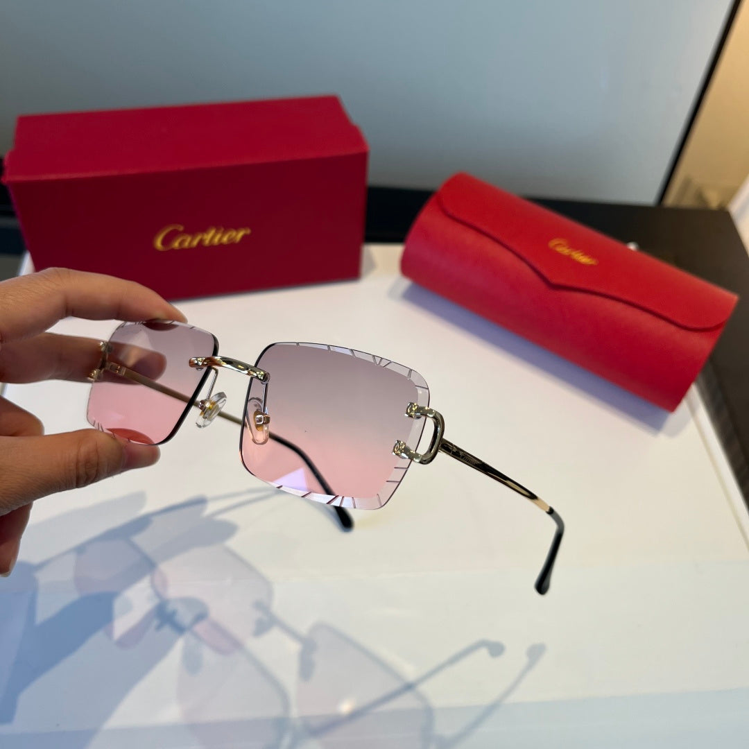 Cartier Lightweight Metal Rimless Silver Lens Sunglasses for Men & Wo - 398989 - detail image 5