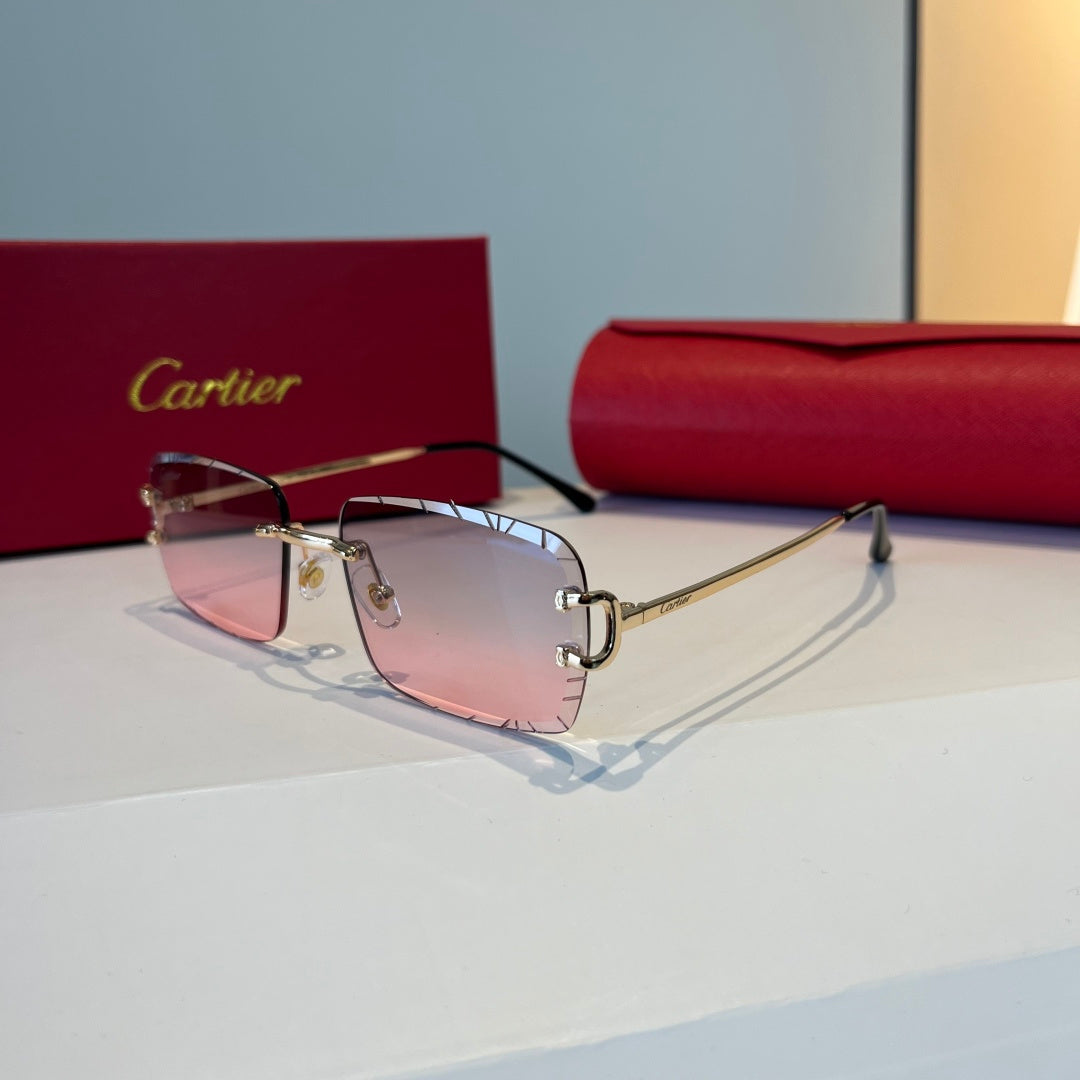 Cartier Lightweight Metal Rimless Silver Lens Sunglasses for Men & Wo - 465802 - detail image 3