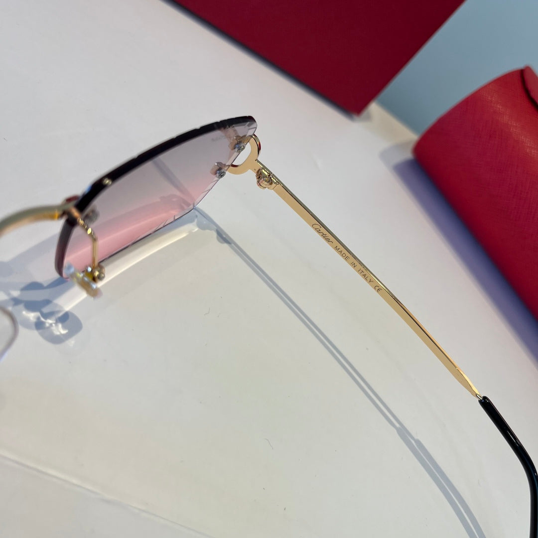 Cartier Lightweight Metal Rimless Silver Lens Sunglasses for Men & Wo - 998255 - detail image 4