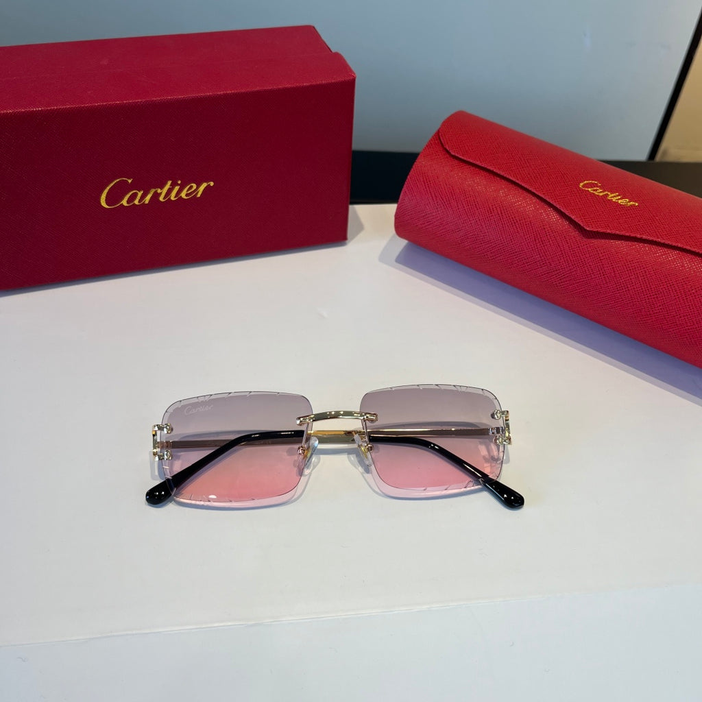 Cartier Lightweight Metal Rimless Silver Lens Sunglasses for Men & Wo - 398989 - detail image 9
