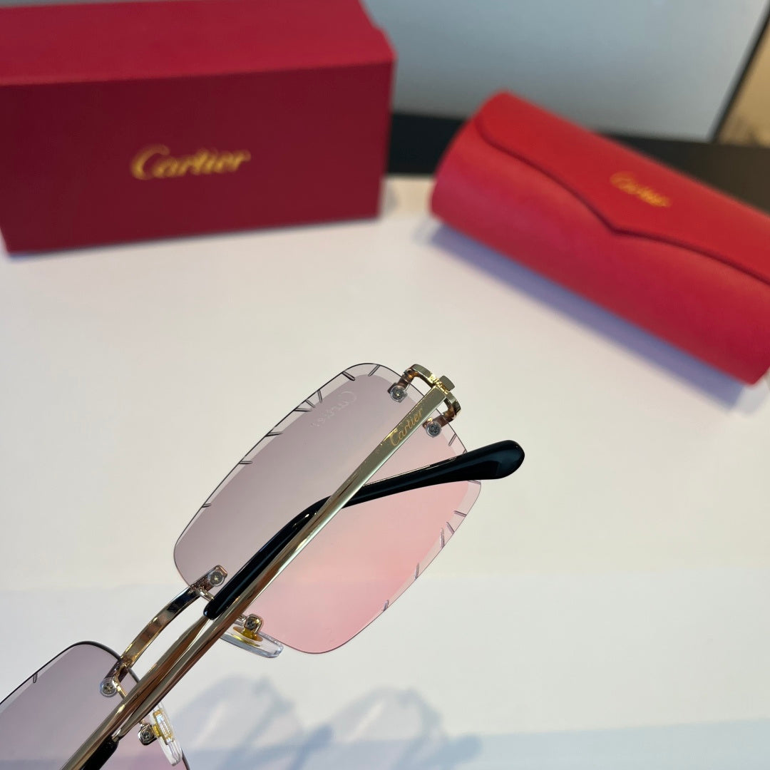 Cartier Lightweight Metal Rimless Silver Lens Sunglasses for Men & Wo - 998255 - detail image 7
