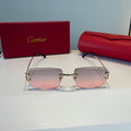 Cartier Lightweight Metal Rimless Silver Lens Sunglasses for Men & Wo - 398989