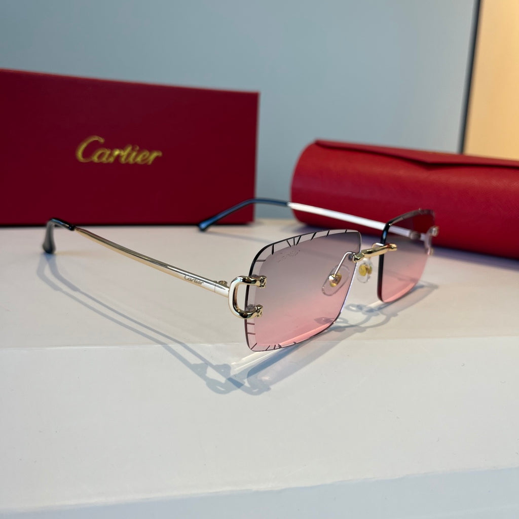 Cartier Lightweight Metal Rimless Silver Lens Sunglasses for Men & Wo - 998255 - detail image 2