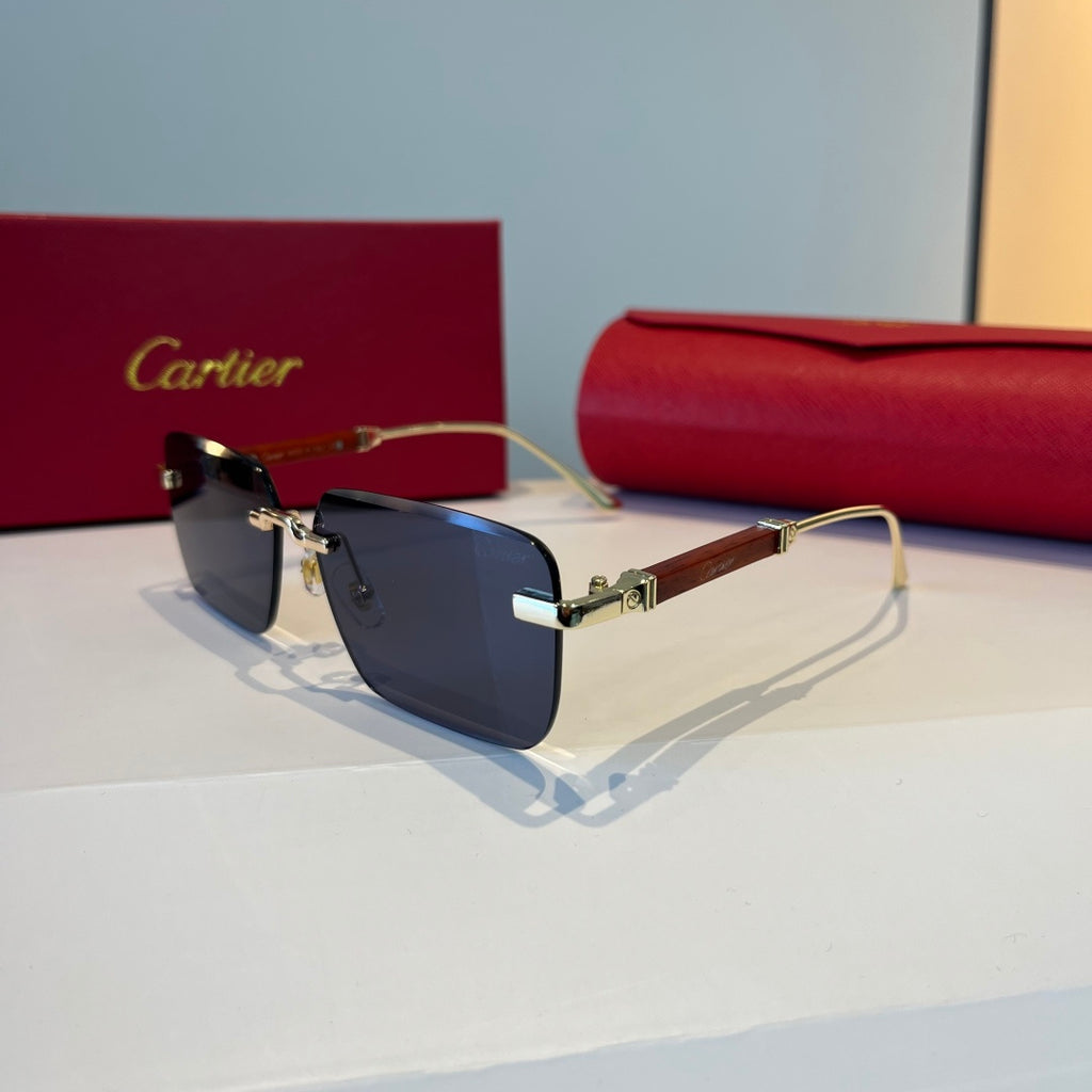 Cartier Lightweight Metal Rimless Red Lens Sunglasses for Men & Women - 867176 - detail image 2