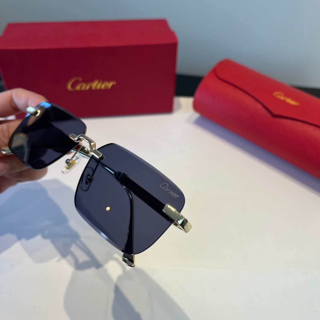 Cartier Lightweight Metal Rimless Red Lens Sunglasses for Men & Women - 867176 - detail image 7