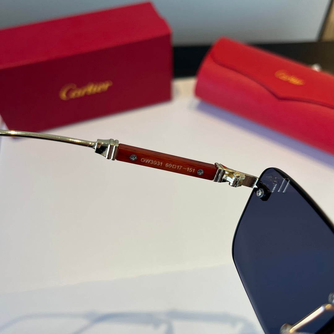Cartier Lightweight Metal Rimless Red Lens Sunglasses for Men & Women - 867176 - detail image 5