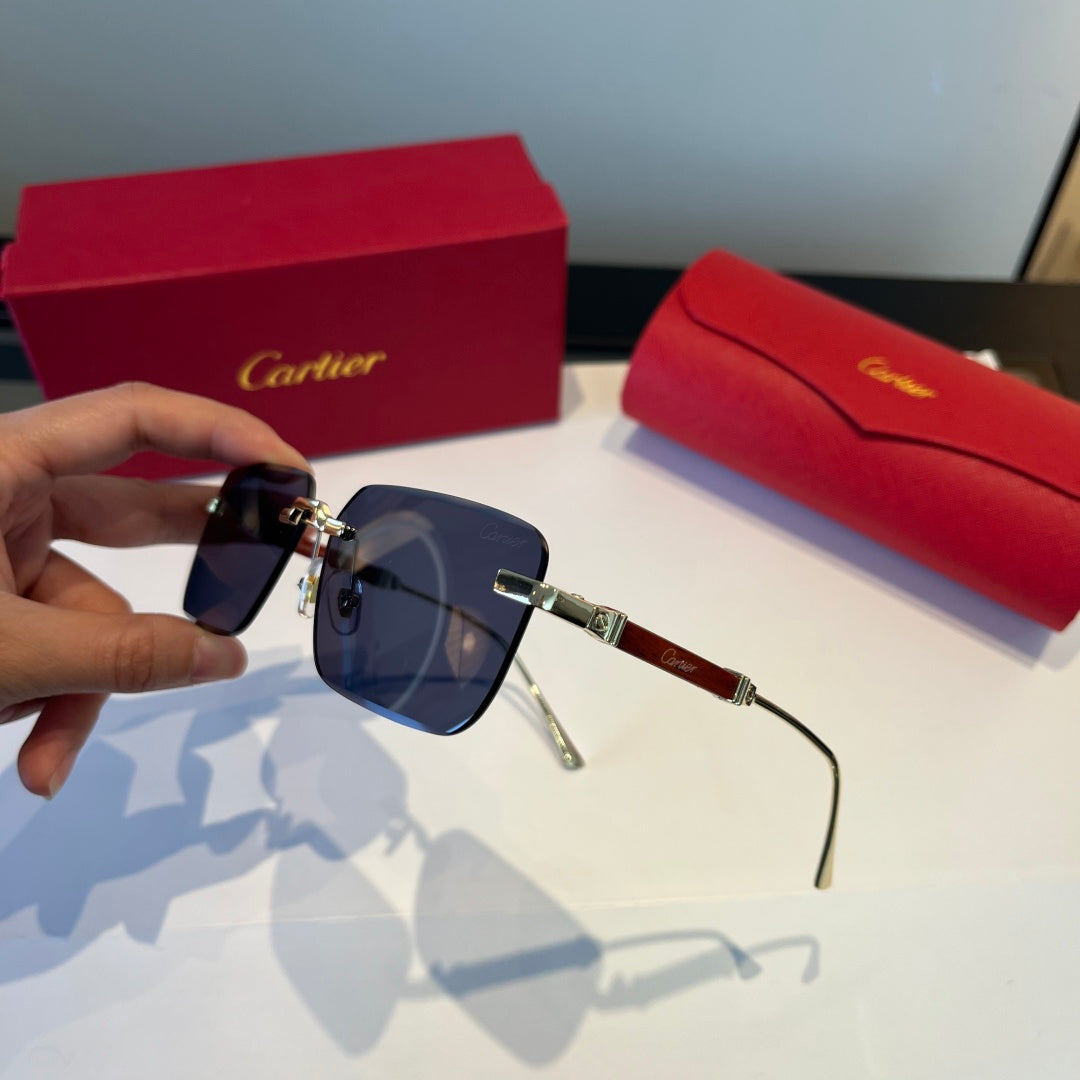 Cartier Lightweight Metal Rimless Red Lens Sunglasses for Men & Women - 998256 - detail image 3