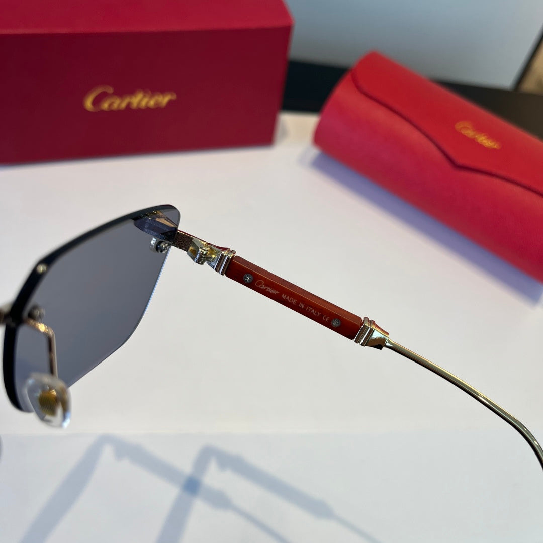 Cartier Lightweight Metal Rimless Red Lens Sunglasses for Men & Women - 998256 - detail image 4