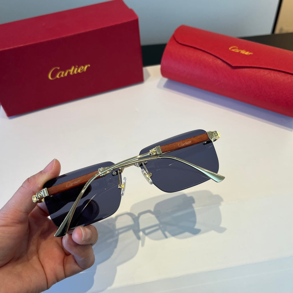 Cartier Lightweight Metal Rimless Red Lens Sunglasses for Men & Women - 867176 - detail image 6