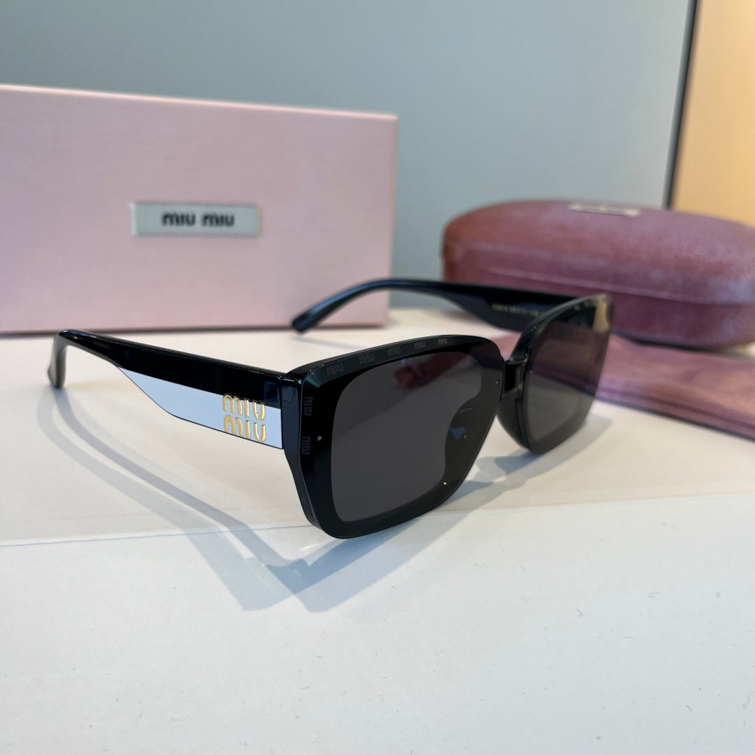 Miu Miu Fashion Black Lens Sunglasses for Men & Women - 383023