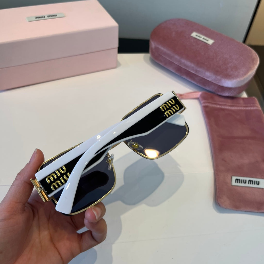 Miu Miu Lightweight Rimless Black Lens Sunglasses for Women - 466066 - detail image 7