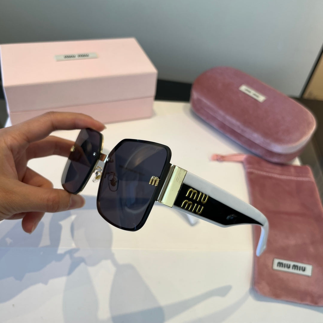 Miu Miu Lightweight Rimless Black Lens Sunglasses for Women - 466066 - detail image 4
