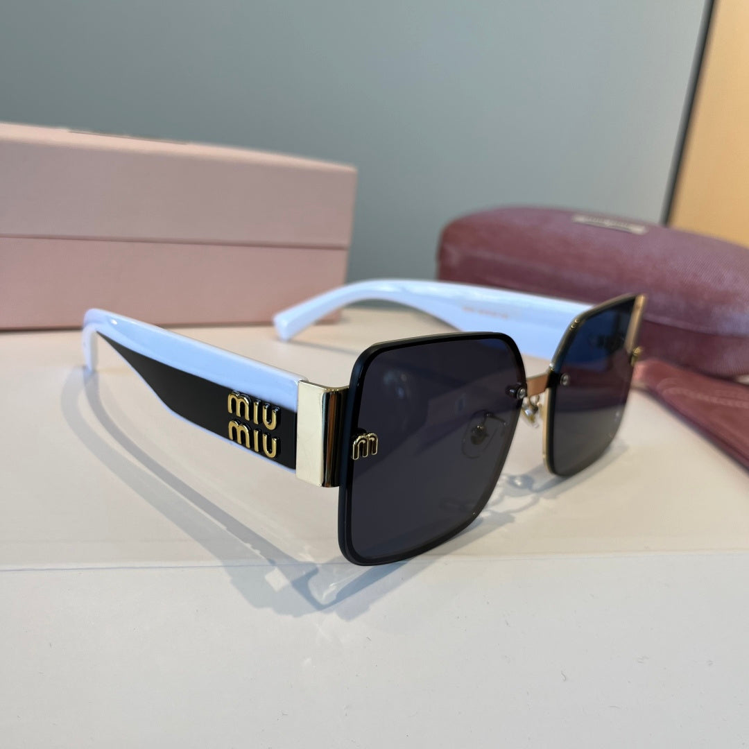 Miu Miu Lightweight Rimless Black Lens Sunglasses for Women - 432603