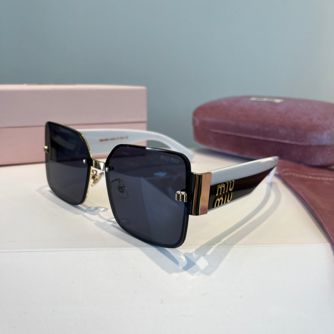 Miu Miu Lightweight Rimless Black Lens Sunglasses for Women - 466066 - detail image 3