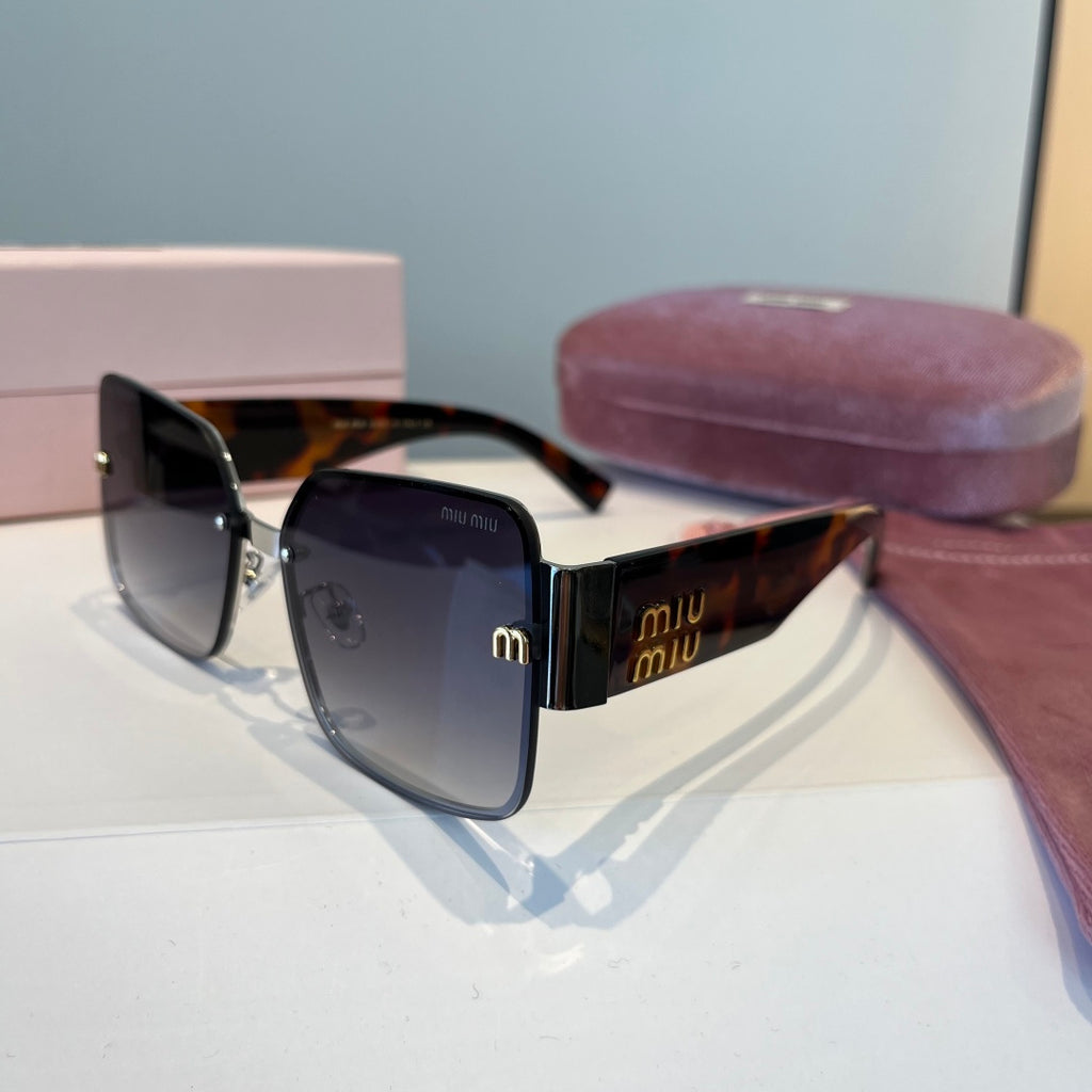 Miu Miu Lightweight Rimless Black Lens Sunglasses for Women - detail image 3