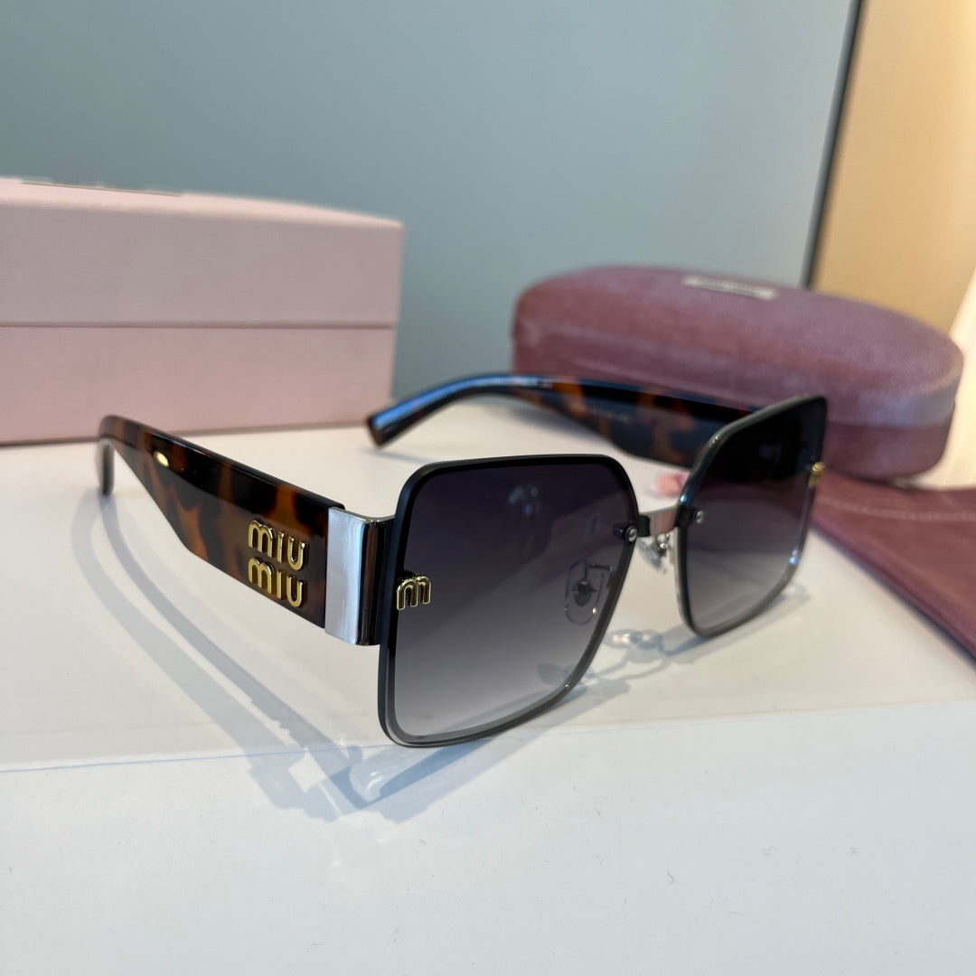 Miu Miu Lightweight Rimless Black Lens Sunglasses for Women - 432604